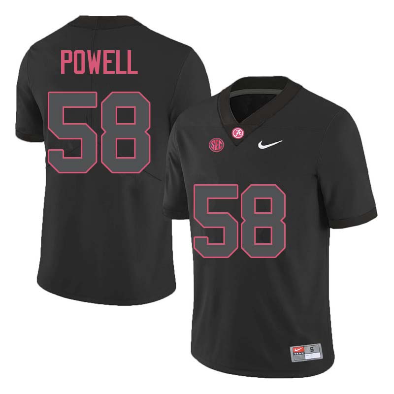 Alabama Crimson Tide Men's Daniel Powell #58 Black NCAA Nike Authentic Stitched College Football Jersey QJ16U44NT
